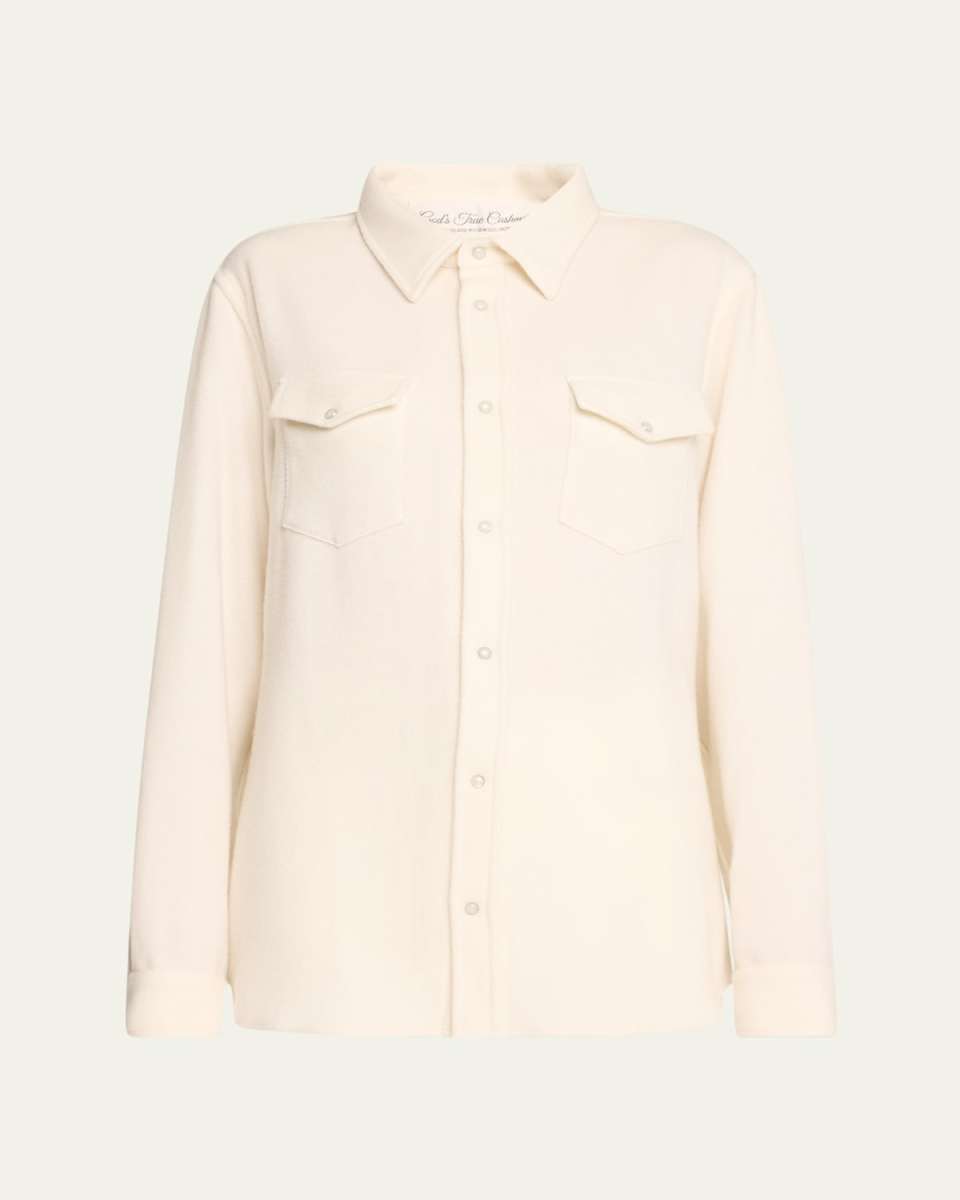 Cashmere Button-Front Shirt